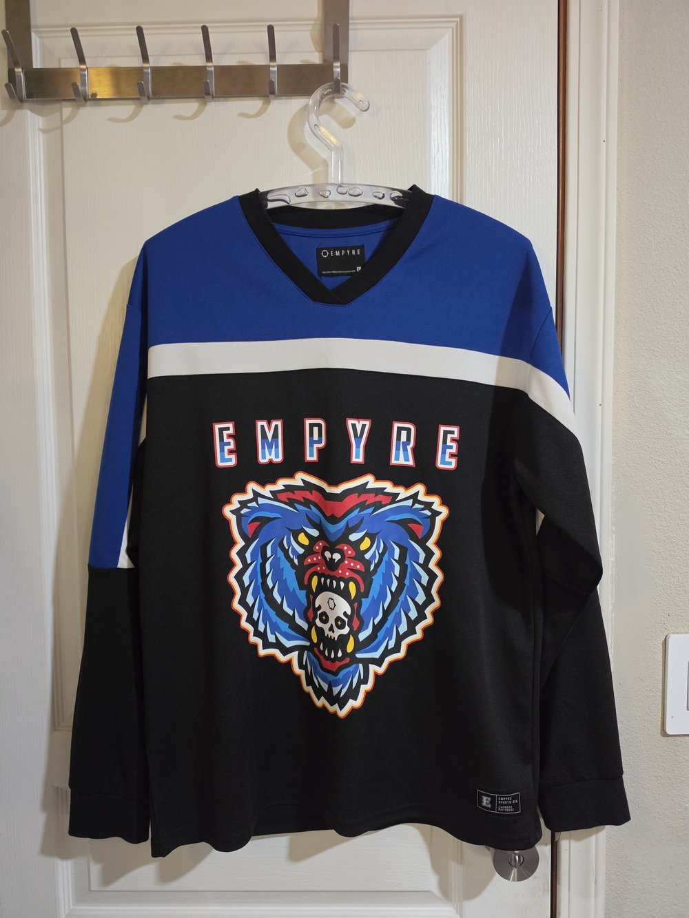 Empyre White Knuckle Blue Hockey Jersey Mens L Skate Hockey
